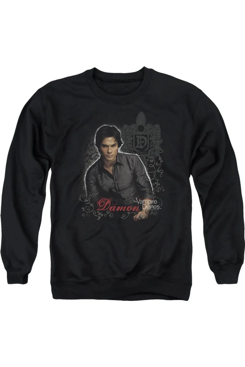Vampire Diaries Damon Adult Crewneck Sweatshirt