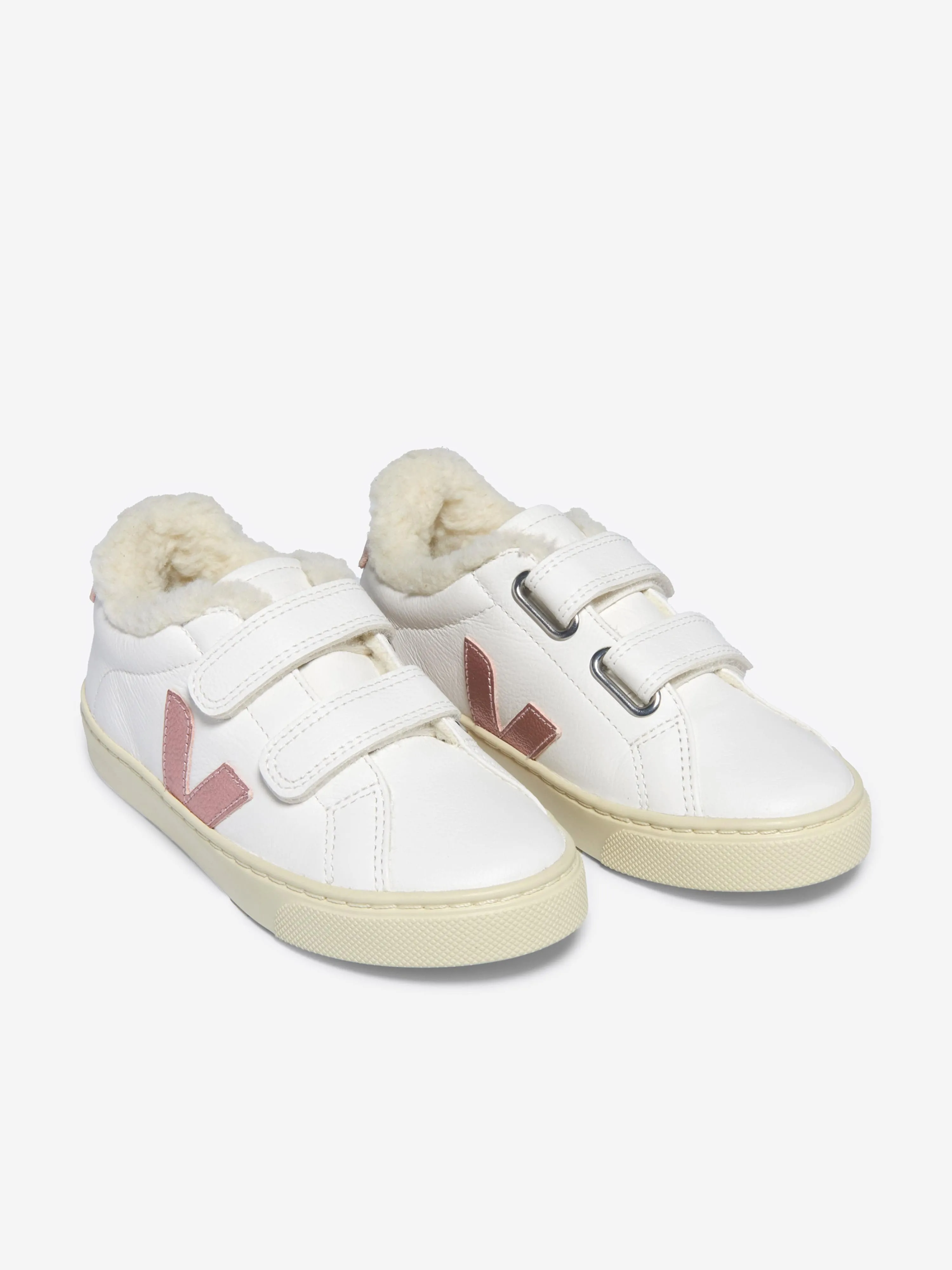 Veja Girls Leather Esplar Trainers in White