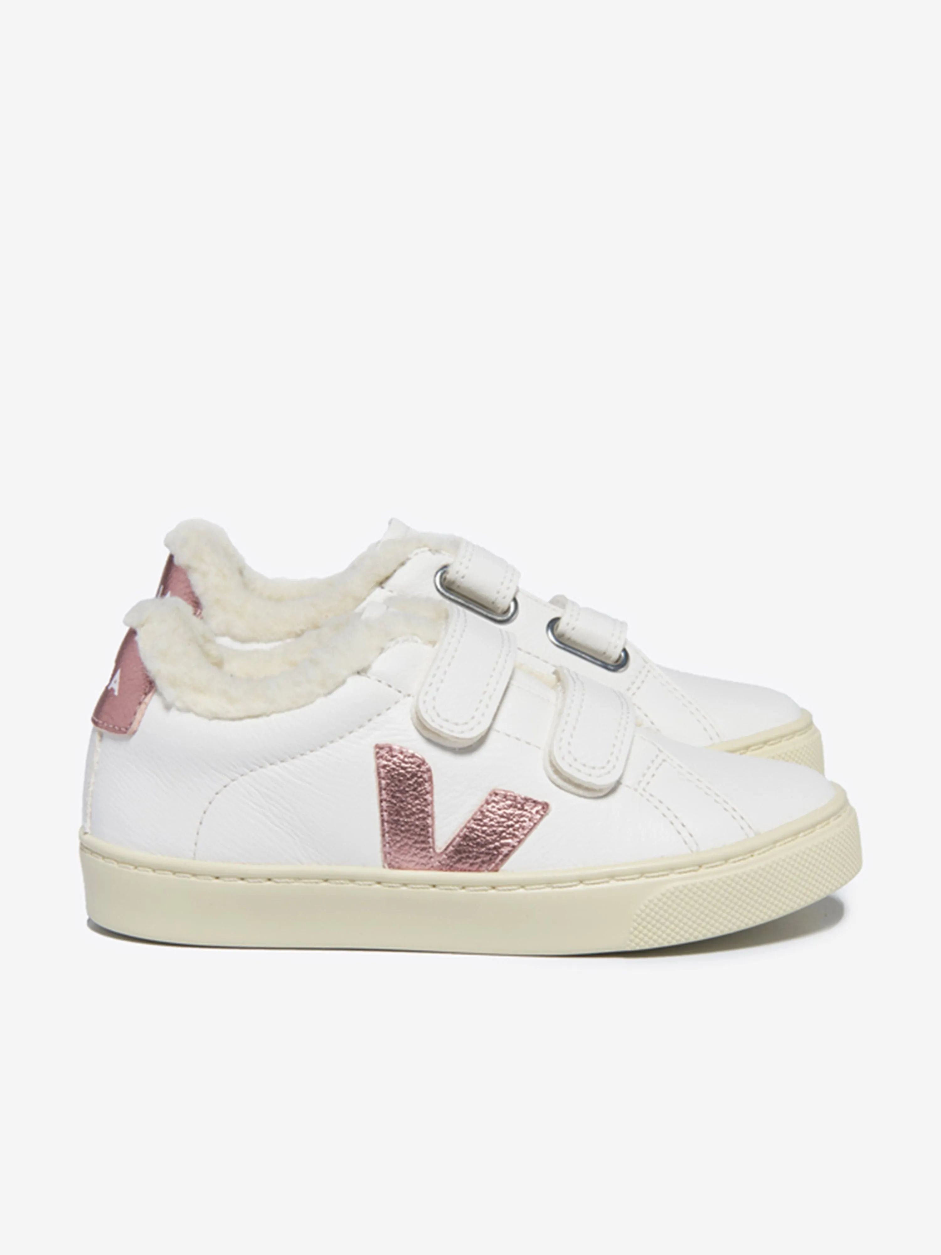 Veja Girls Leather Esplar Trainers in White