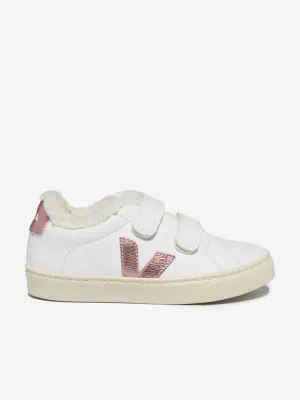 Veja Girls Leather Esplar Trainers in White