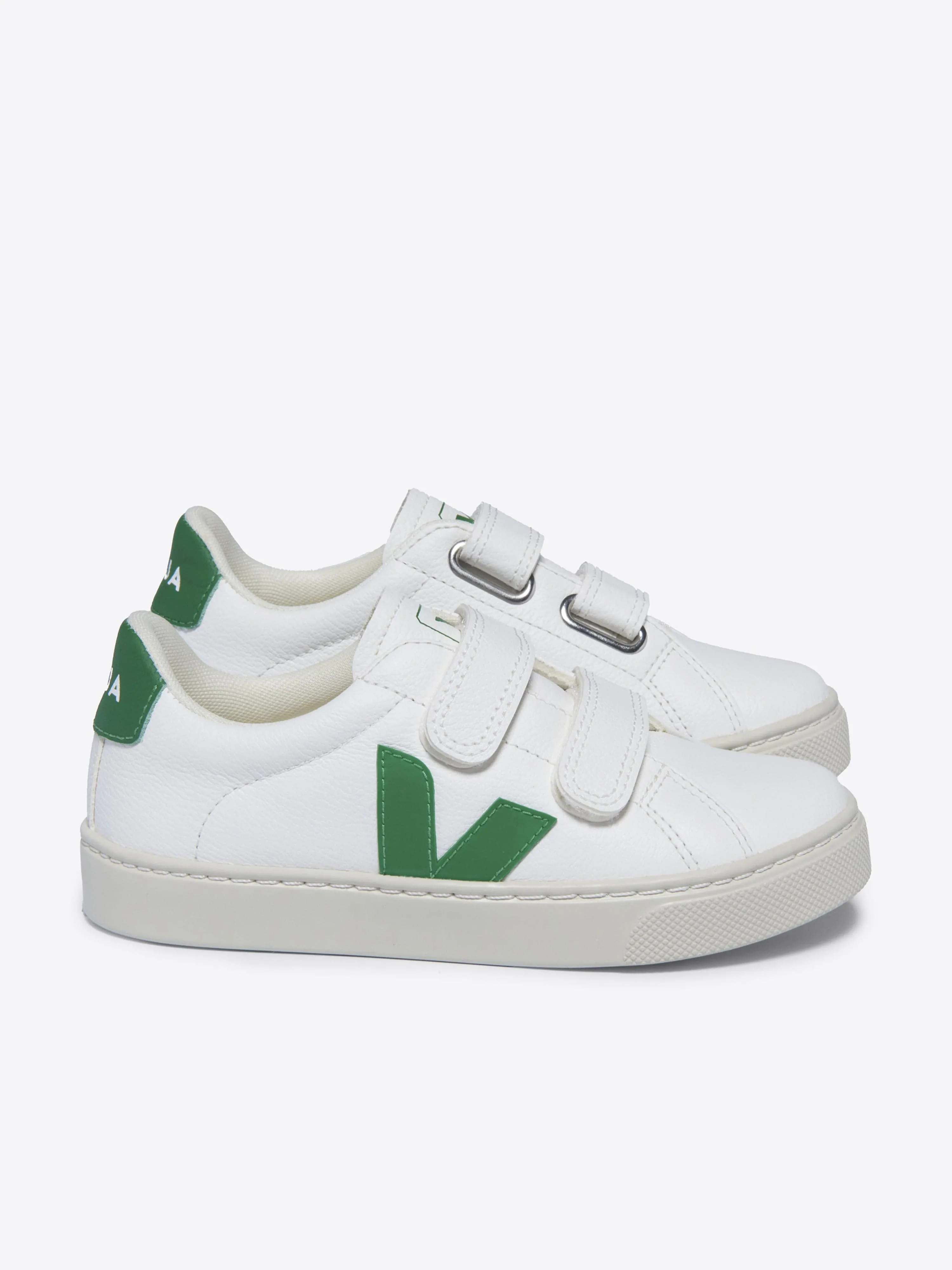 Veja Kids Esplar ChromeFree Leather Trainers in White