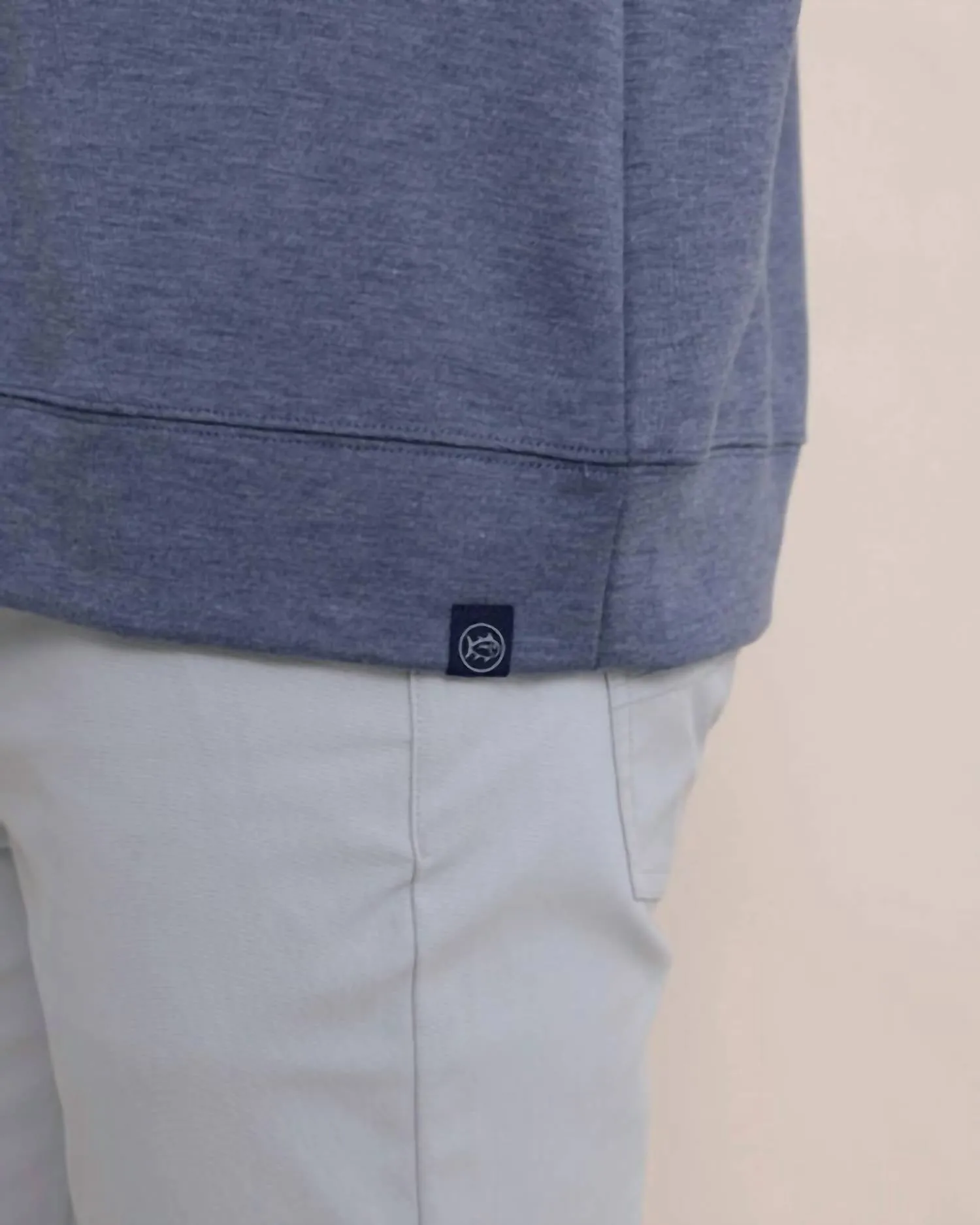 Whyche Interlock Heather Quarter Zip In Dress Blue