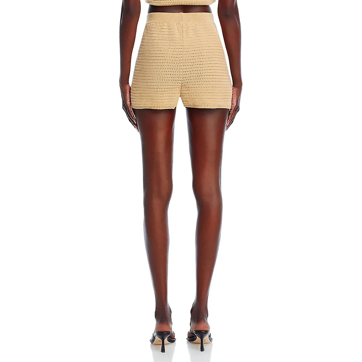 Womens Elastic Waist Crochet Casual Shorts