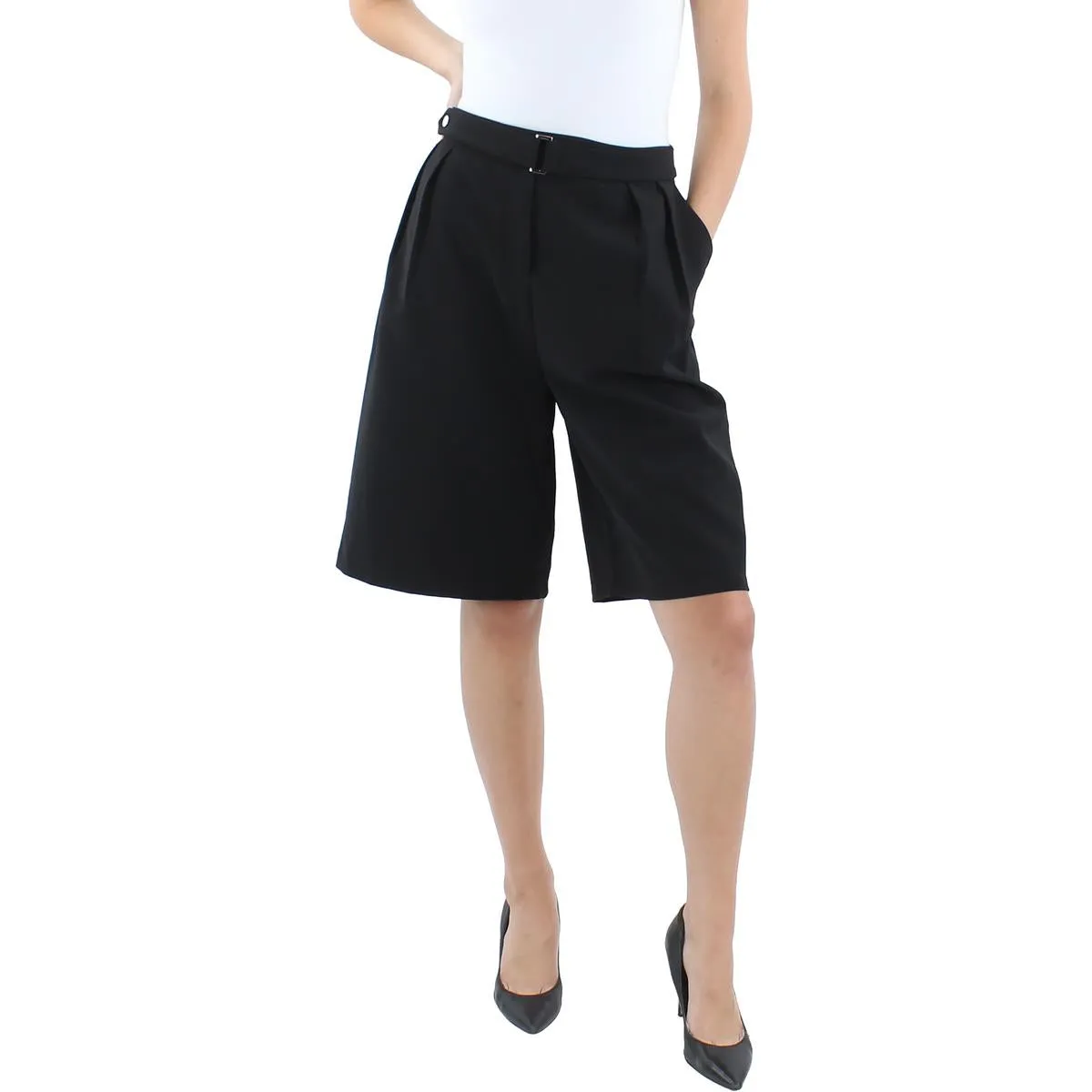Womens High Rise Knee Length Casual Shorts