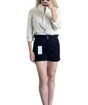 Women's Paperbag Mom Short In Black