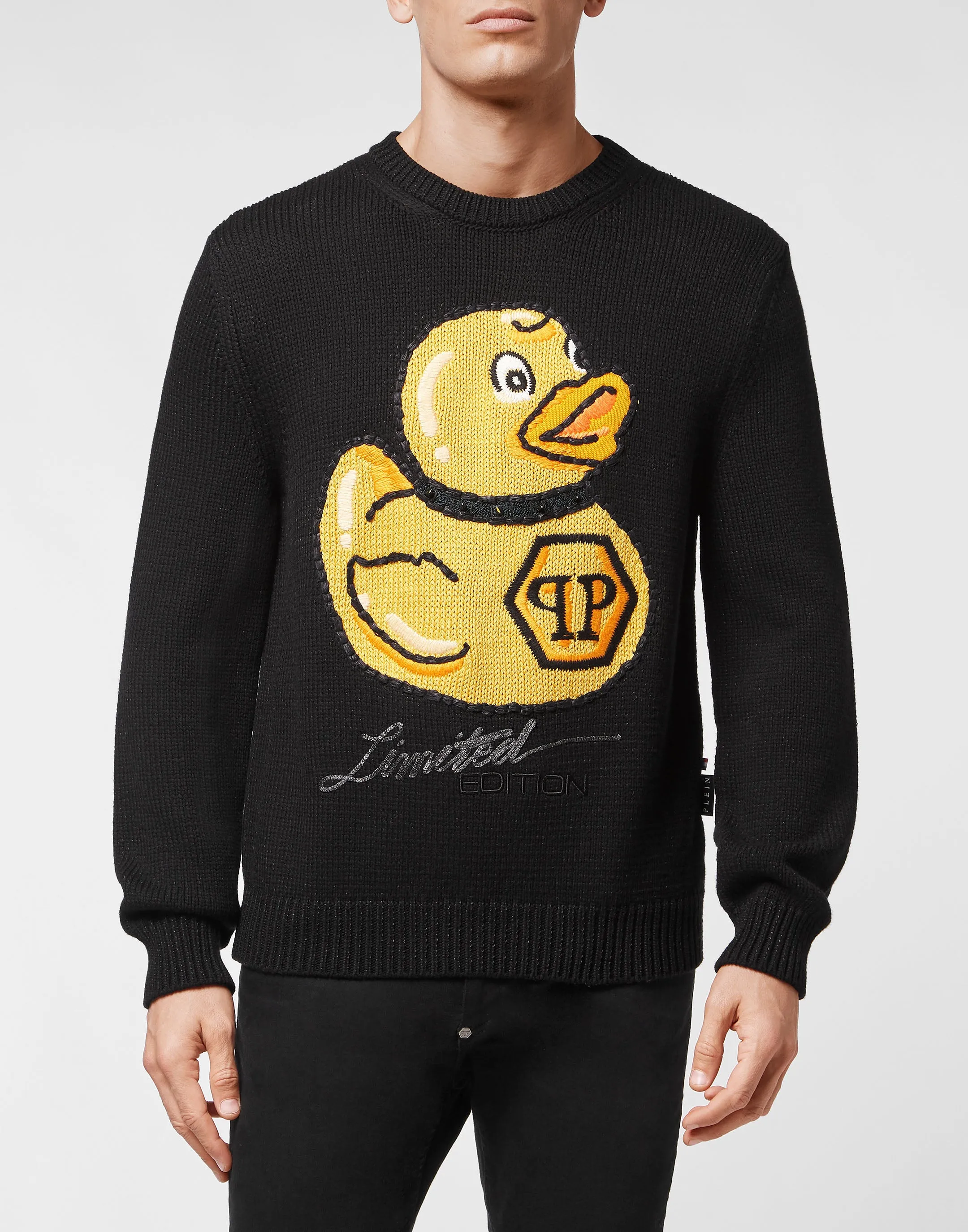 Wool Blend  Pullover Hand Made Embroidery PP Duck