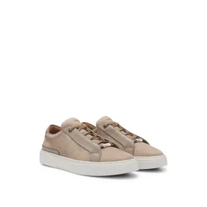 x ASTON MARTIN grained-leather trainers with hidden laces