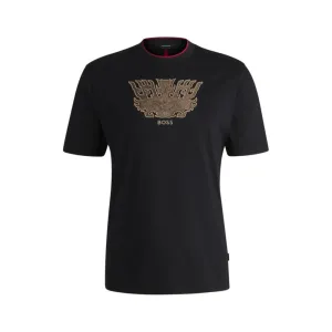 x Creation of the Gods T-shirt with Taotie embroidery