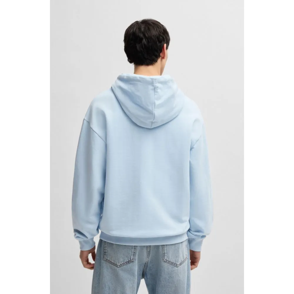 Zip-up hoodie in French terry cotton with logo