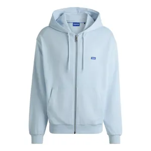 Zip-up hoodie in French terry cotton with logo